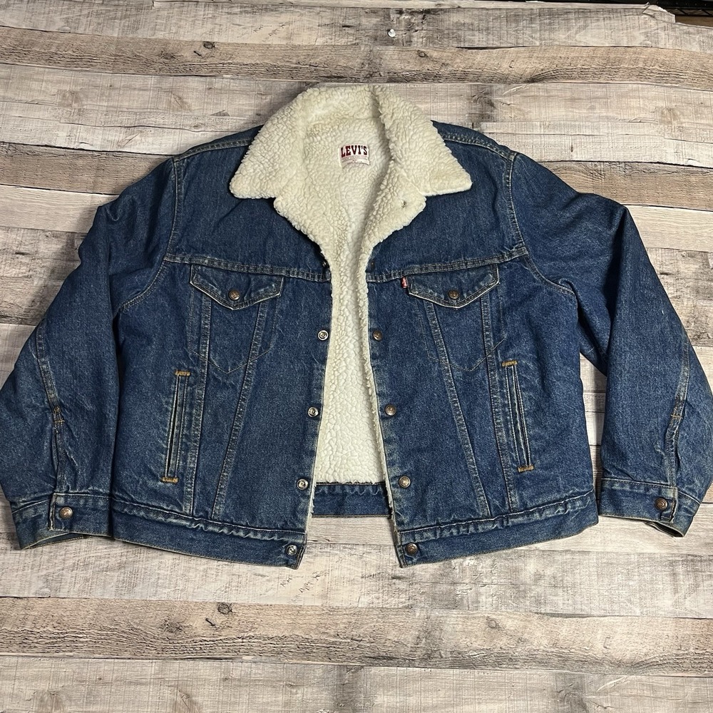 Levis Jacket Women's Size 46R Blue Vintage Sherpa Lined Denim San Francisco Tag